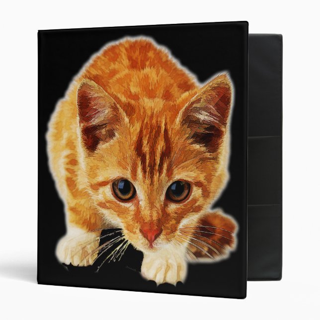 Stalking Kitten Staring at You 3 Ring Binder (Front/Inside)