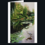 Stalking Monet by Paul Jackson aws,nws Cards<br><div class="desc">It's a rare treat to get permission to paint in Monet's Gardens in Giverny France. It is even more rare to be in such great company as an egret looking for dinner.</div>