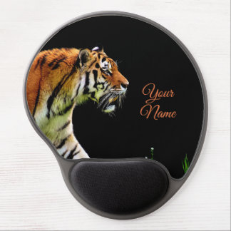 Stalking Tiger on Black-*Personalize* Gel Mouse Pad