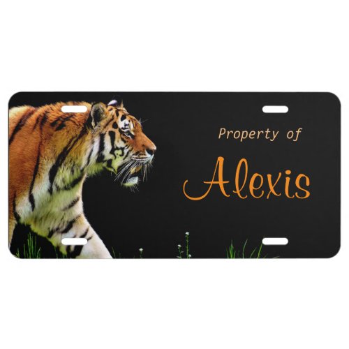 Stalking Tiger personalize License Plate