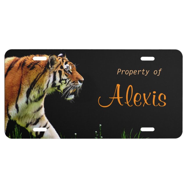 Stalking Tiger *personalize* License Plate (Front)