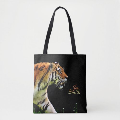 Stalking Tiger Personalize Tote Bag
