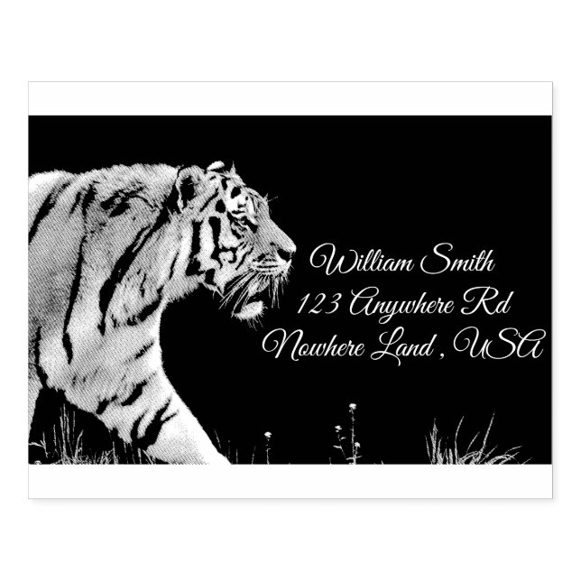Stalking Tiger Profile Rubber Stamp (Imprint)