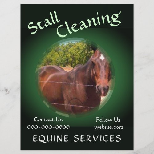 STALL CLEANING Equine Service Job Flyer