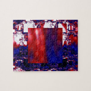 Stalling Red and Blue Fractal Art Jigsaw Puzzle