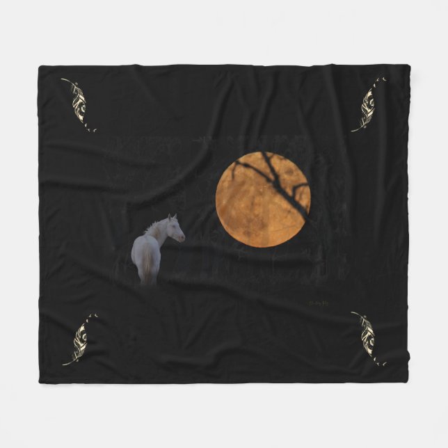 Stallion Centaur & Feathers Fleece Blanket (Front (Horizontal))