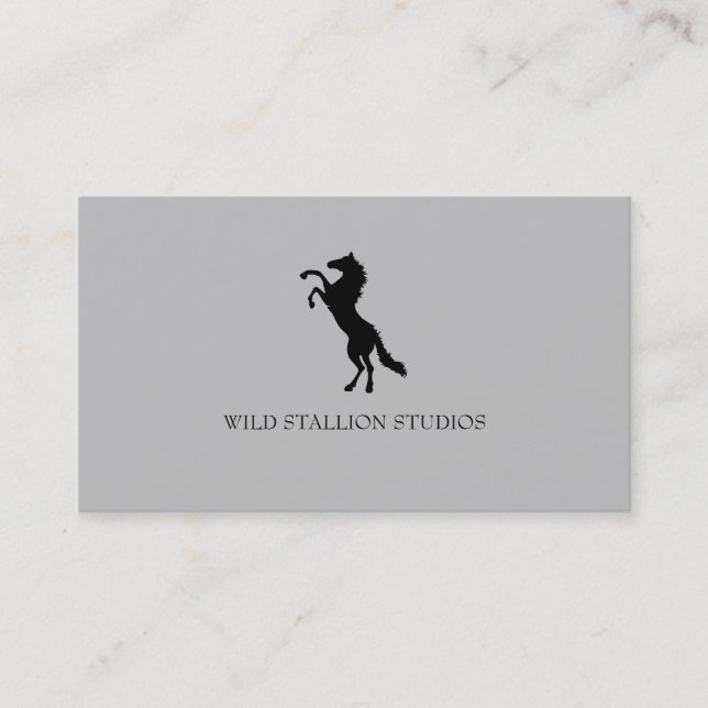 Stallion gray background business card (Front)