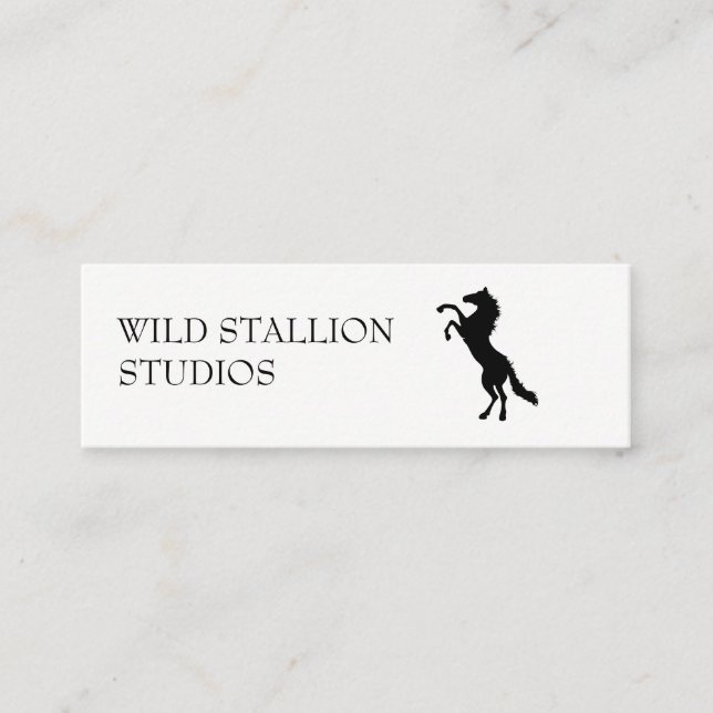 Stallion gray background mini business card (Front)