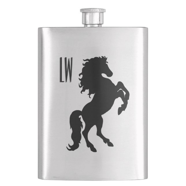 Stallion Horse Monogram Flask (Front)
