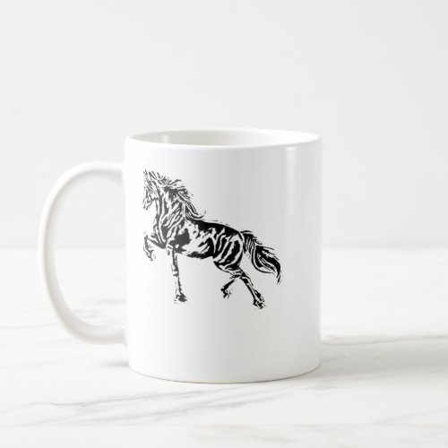 Stallion Horse Motif Elegant Mane Animals colorful Coffee Mug