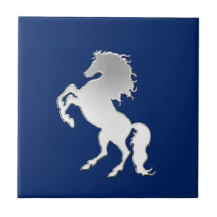 Stallion on Navy Blue Tile