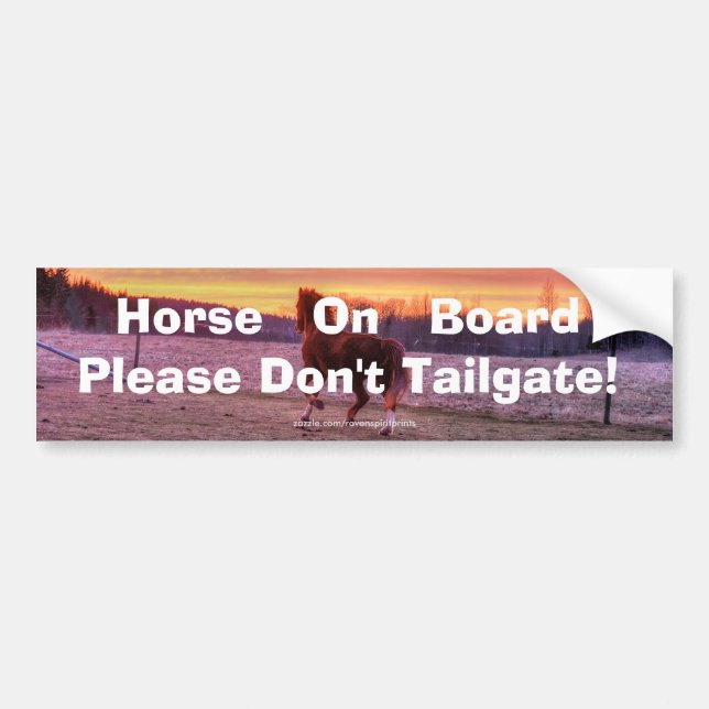 Stallion Running Home at Sunset on Ranch Bumper Sticker (Front)