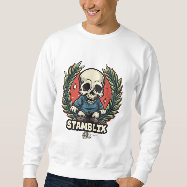 STAMBLIX Skull Graphic Sweater Sophisticated Fashi (Front)