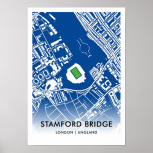 Stamford Bridge Stadium Map – Home of Chelsea FC Poster