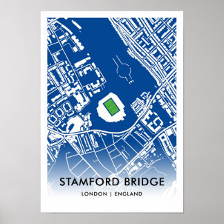 Stamford Bridge Stadium Map – Home of Chelsea FC Poster