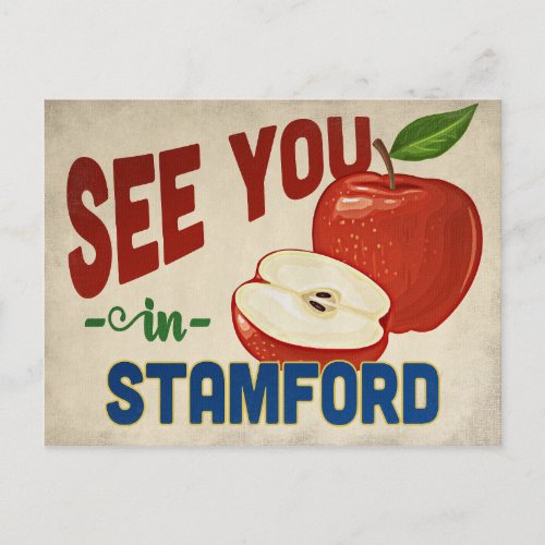 Stamford Connecticut Apple _ Vintage Travel Postcard