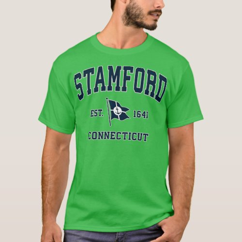 Stamford Connecticut CT Vintage Nautical Boat Anch T_Shirt