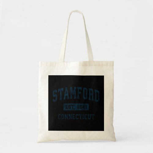 Stamford Connecticut CT Vintage Sports Design Navy Tote Bag