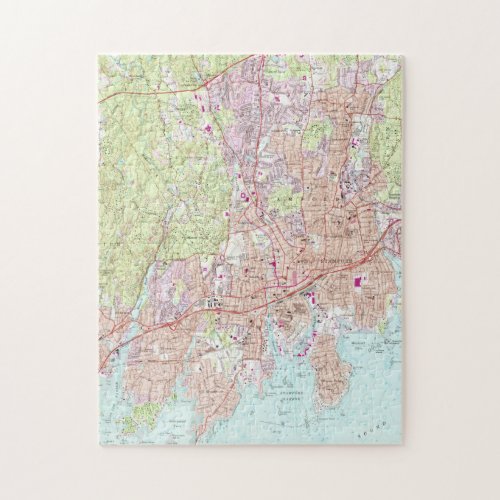 Stamford Connecticut Map 1987 Jigsaw Puzzle