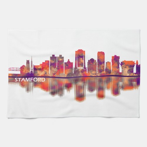 Stamford Connecticut Skyline Kitchen Towel