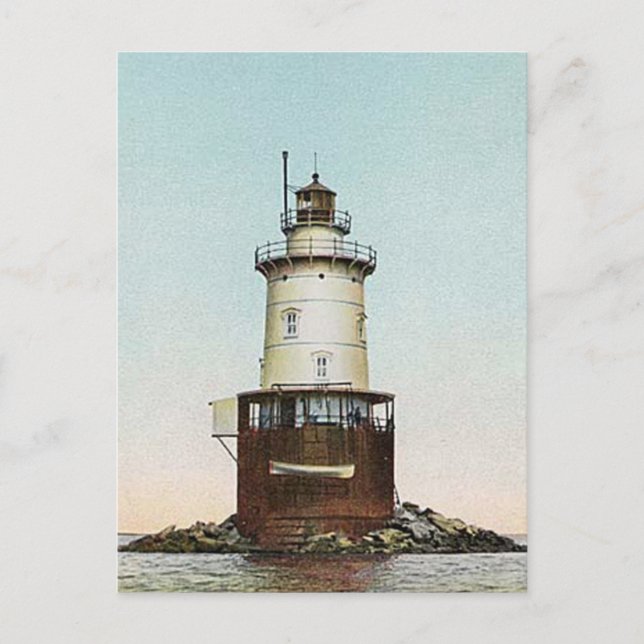 Stamford Harbor Ledge Lighthouse Postcard (Front)