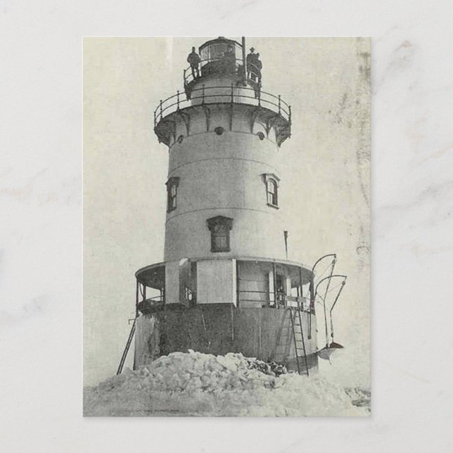 Stamford Harbor Ledge Lighthouse Postcard (Front)
