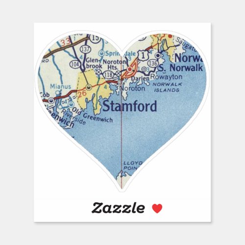 Stamford Vintage Map Sticker