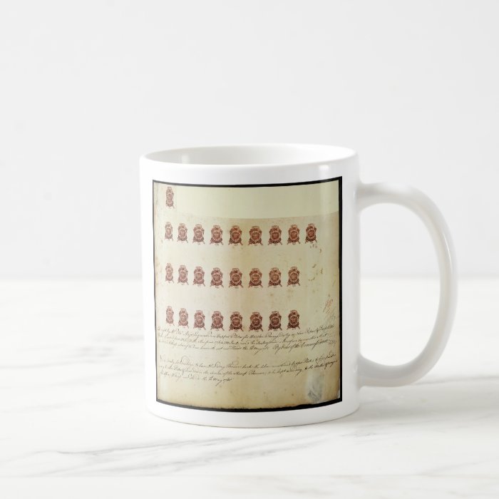 Stamp Act 1765 One Penny Stamp Proof Sheet Mugs