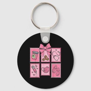 Stamp Bow Pharmacy Pill Cpht Pharmacist Technician Keychain