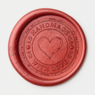 Stamp Circle - HANDMADE WITH LOVE - Heart 4 Wax Seal Sticker