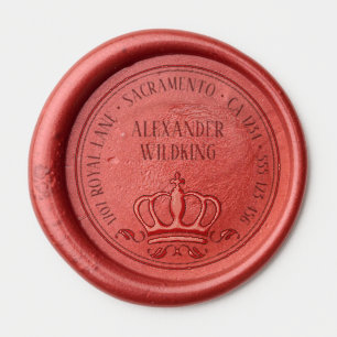 Stamp Circle - YOUR TEXT & IDEA - Crown 2 Wax Seal Sticker