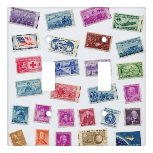 Stamp Collection Double Switch Plate (Front)