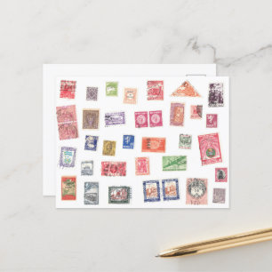 Stamp Collection Postcard