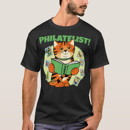 Stamp Collector Philatelist Cat 1 T_Shirt