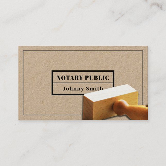 Stamp frame notary and legal service  business car card (Front)