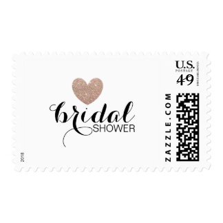Stamp - Glitter Heart Fab Bridal Shower Rose Gold