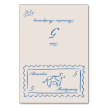 Stamp Hand Drawn Meal Choice Wedding Place Card