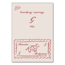 Stamp Hand Drawn Meal Choice Wedding Place Card