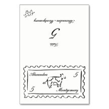 Stamp Hand Drawn Meal Choice Wedding Place Card