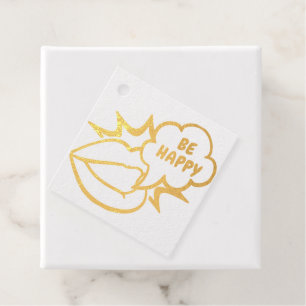 Stamp - Mouth Speech Bubble + YOUR TEXT & IDEA 1 Foil Favor Tags