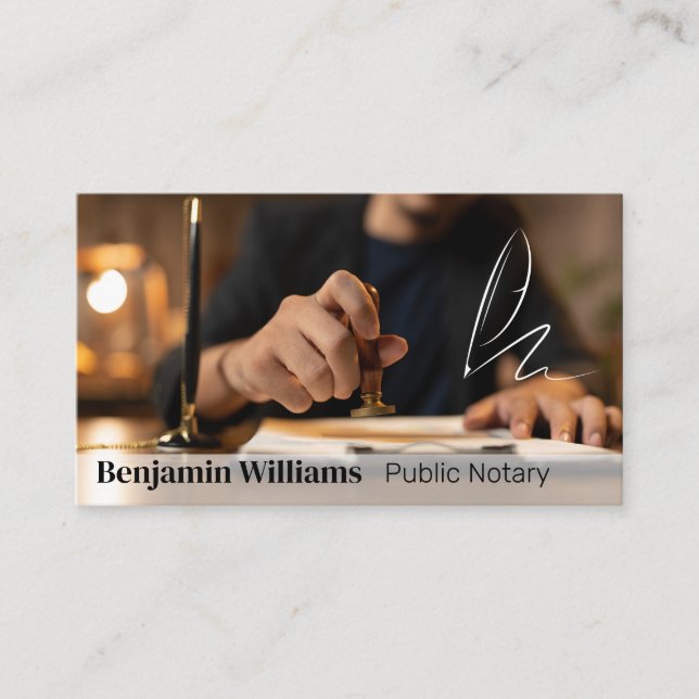 Stamp of Approval for Public Documents | Notary Business Card (Front)