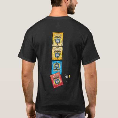 Stamp of colombia with the colombian coat of arms T_Shirt