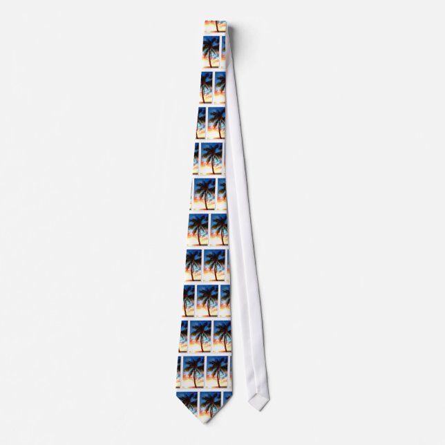 Stamp of Palm Tree Sunset Tie (Front)