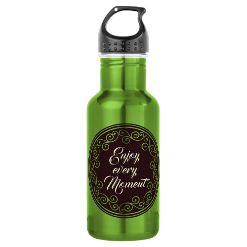 Stamp Ornaments Circle   YOUR TEXT &amp; IDEA 1 Stainless Steel Water Bottle