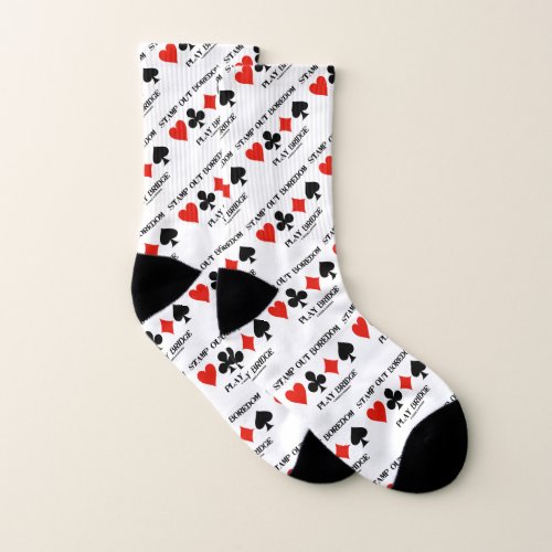 Stamp Out Boredom Play Bridge Four Card Suits Socks