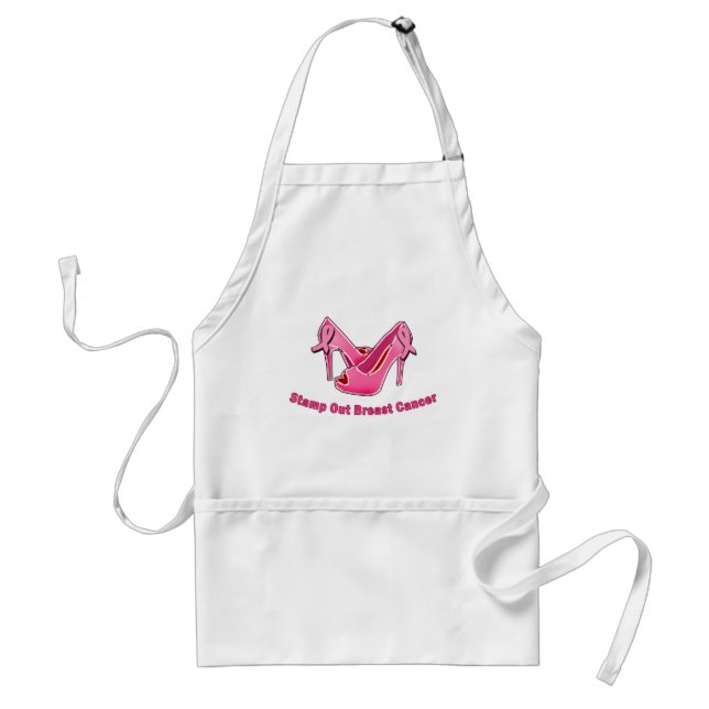 Stamp Out Breast Cancer Stilettos Adult Apron (Front)
