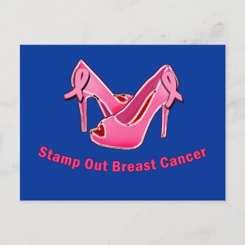 Stamp Out Breast Cancer Stilettos Postcard