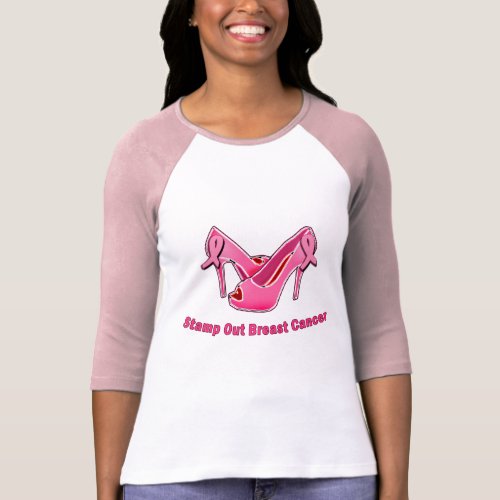 Stamp Out Breast Cancer Stilettos T_Shirt