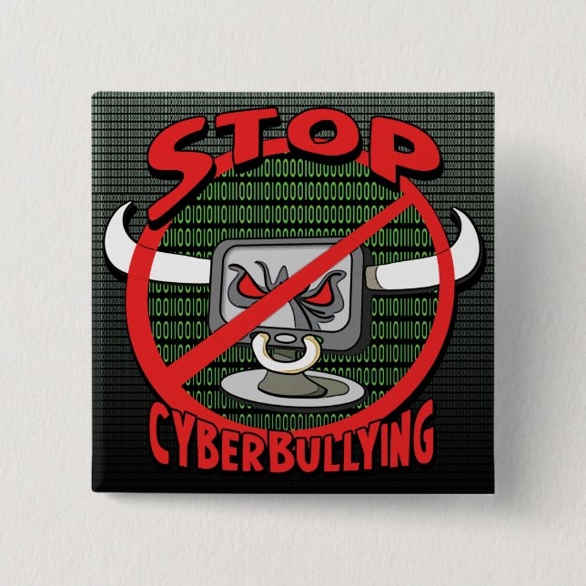 Stamp Out Stop Cyberbullying Button (Front)