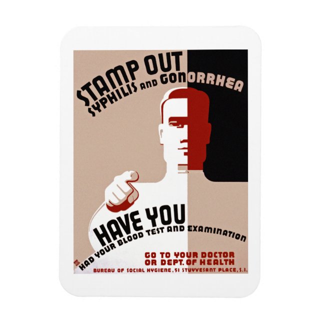Stamp Out Syphilis and Gonorrhea Magnet (Vertical)
